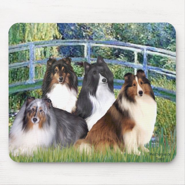 Shetland Sheepdog (four) - Bridge Mouse Mat (Front)