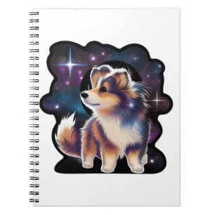 Shetland sheepdog galaxy notebook