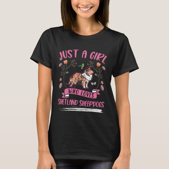 Shetland Sheepdog Girl Mini Collie Sheltie T-Shirt (Front)