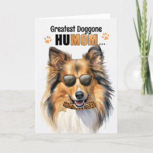 Shetland Sheepdog Greatest HuMOM Mother's Day Holiday Card