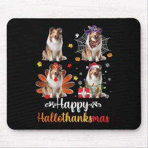 Shetland Sheepdog Halloween Christmas Happy Hallot Mouse Mat