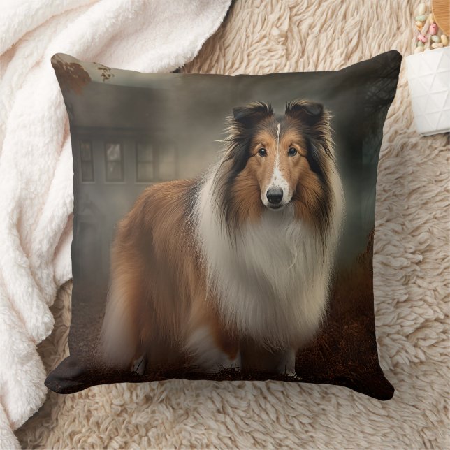 Shetland Sheepdog Halloween Scary Cushion (Blanket)