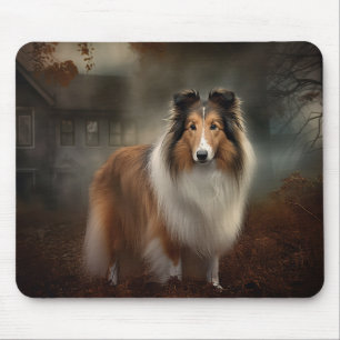 Shetland Sheepdog Halloween Scary Mouse Mat
