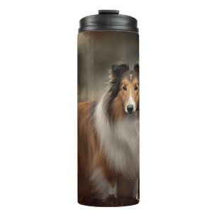 Shetland Sheepdog Halloween Scary Thermal Tumbler