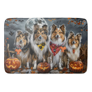 Shetland Sheepdog Halloween Spooky  Bath Mat