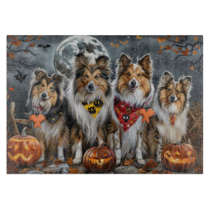 Shetland Sheepdog Halloween Spooky  Cutting Board