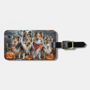 Shetland Sheepdog Halloween Spooky  Luggage Tag