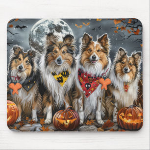 Shetland Sheepdog Halloween Spooky Mouse Mat