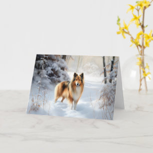 Shetland Sheepdog Let It Snow Christmas Card