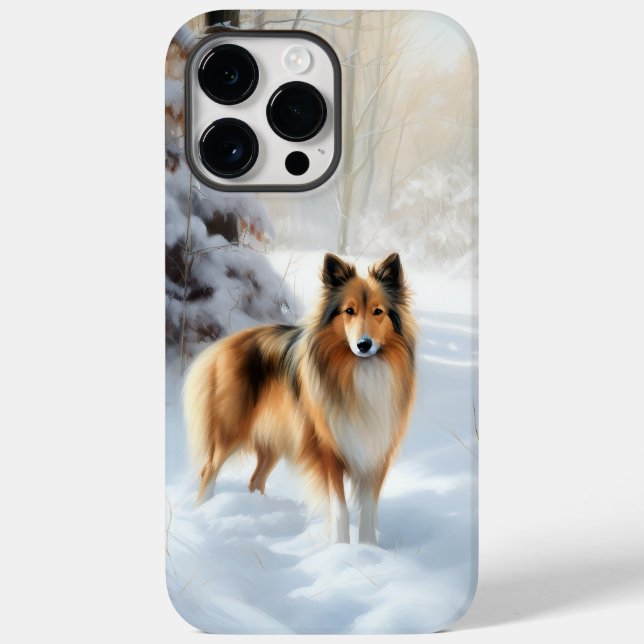 Shetland Sheepdog Let It Snow Christmas Case-Mate iPhone Case (Back)