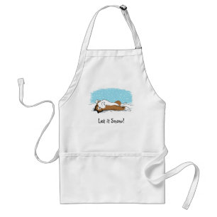 Shetland Sheepdog Let it Snow   Sheltie Holiday Standard Apron