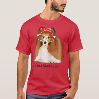 Shetland Sheepdog Mum Bandanna Womens Sheltie Dog T-Shirt