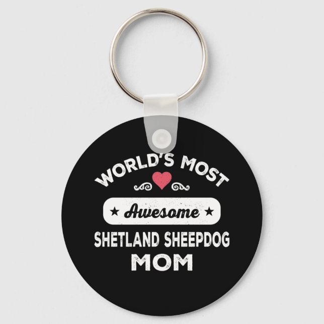 Shetland Sheepdog Mum Key Ring (Front)