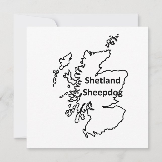 Shetland Sheepdog Name In Origin Invitation (Front)