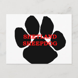 shetland sheepdog name paw postcard