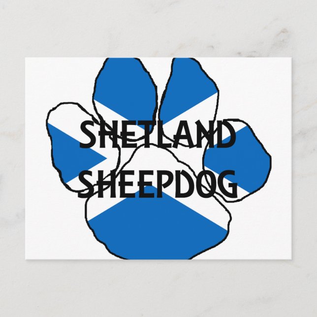 shetland sheepdog name Scotland flag paw.png Postcard (Front)