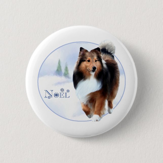 Shetland Sheepdog Noel - Button (Front)