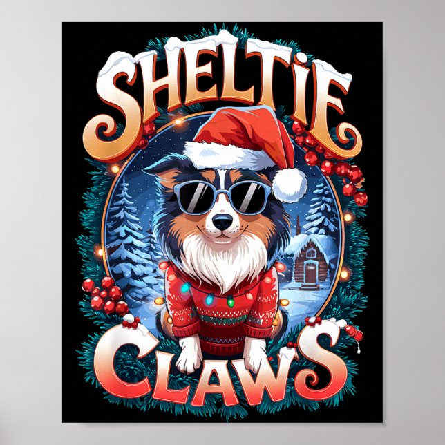Shetland Sheepdog Owner Costume Sheltie Claws Chri Poster (Front)