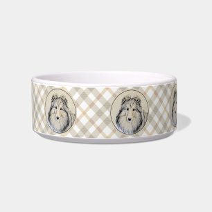Shetland Sheepdog Painting - Cute Original Dog Art Bowl
