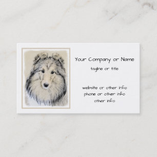 Shetland Sheepdog Painting - Cute Original Dog Art Business Card