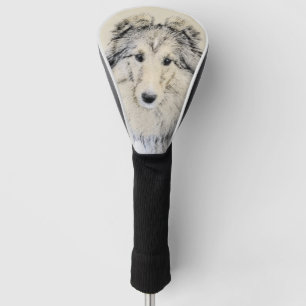 Shetland Sheepdog Painting - Cute Original Dog Art Golf Head Cover