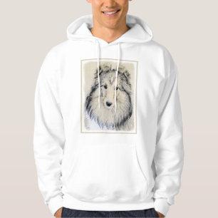 Shetland Sheepdog Painting - Cute Original Dog Art Hoodie