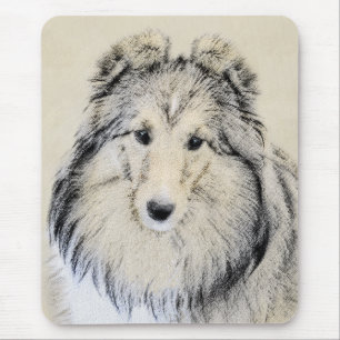 Shetland Sheepdog Painting - Cute Original Dog Art Mouse Mat