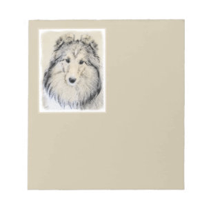 Shetland Sheepdog Painting - Cute Original Dog Art Notepad