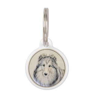 Shetland Sheepdog Painting - Cute Original Dog Art Pet Tag