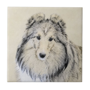 Shetland Sheepdog Painting - Cute Original Dog Art Tile