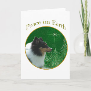 Shetland Sheepdog Peace Holiday Card