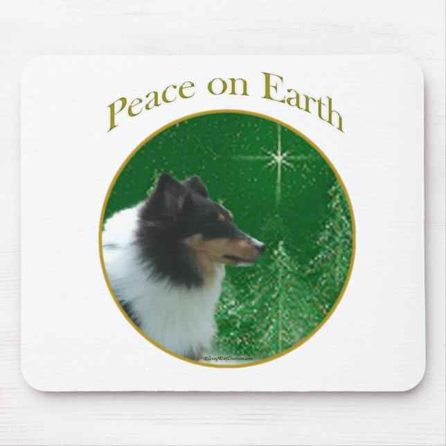Shetland Sheepdog Peace Mouse Mat (Front)