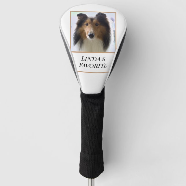 Shetland Sheepdog Personalised  Golf Head Cover (Front)