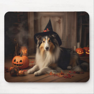 Shetland Sheepdog Pumpkins Halloween Scary  Mouse Mat