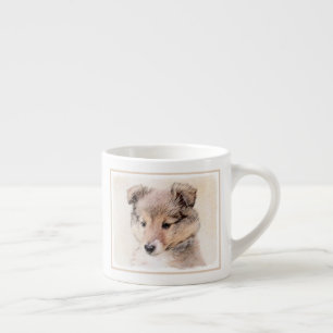 Shetland Sheepdog Puppy Painting Original Dog Art Espresso Cup
