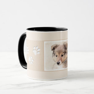 Shetland Sheepdog Puppy Painting Original Dog Art Mug