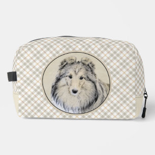 Shetland Sheepdog Puppy Painting Sheltie Dog Art Dopp Kit