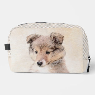 Shetland Sheepdog Puppy Painting Sheltie Dog Art Dopp Kit