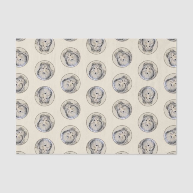 Shetland Sheepdog Puppy Painting Sheltie Dog Art Tissue Paper (Front)