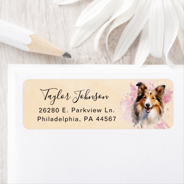 Shetland Sheepdog Return Address Label (Insitu)