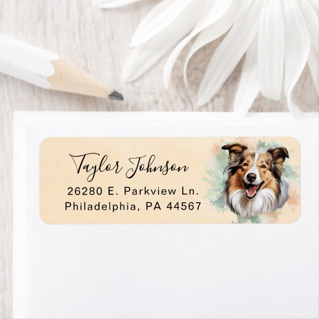 Shetland Sheepdog Return Address Label (Insitu)