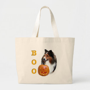 Shetland Sheepdog (sable) Boo Large Tote Bag