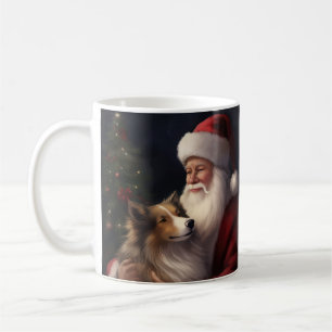 Shetland Sheepdog Santa Claus Festive Christmas Coffee Mug