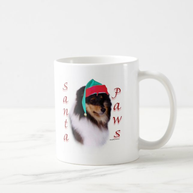 Shetland Sheepdog Santa Paws Coffee Mug (Right)