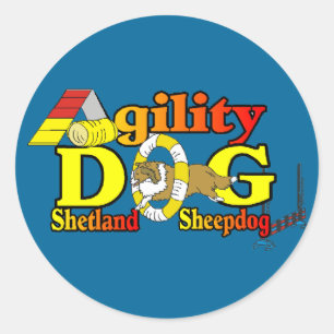 Shetland Sheepdog Sheltie Agility Classic Round Sticker