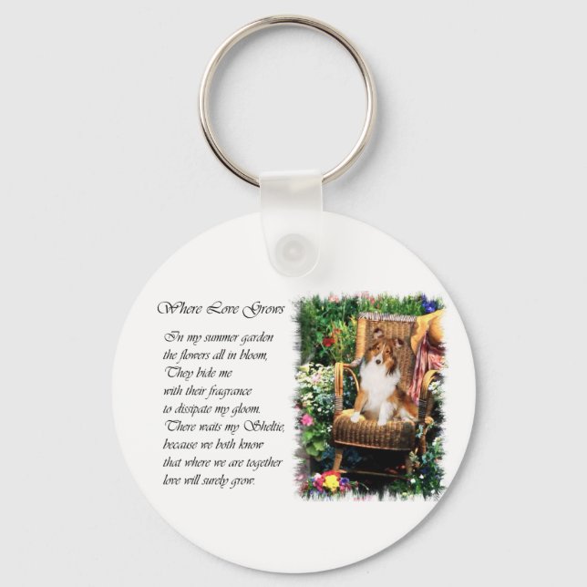Shetland Sheepdog Sheltie Art Gifts Key Ring (Front)