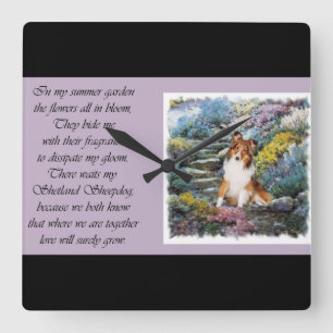 Shetland Sheepdog Sheltie Art Gifts Square Wall Clock