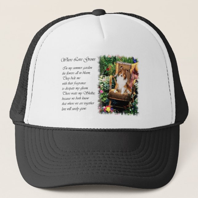Shetland Sheepdog Sheltie Art Gifts Trucker Hat (Front)
