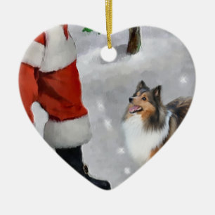 Shetland Sheepdog Sheltie Christmas Gifts Ceramic Tree Decoration
