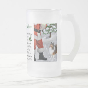 Shetland Sheepdog Sheltie Christmas Gifts Frosted Glass Beer Mug